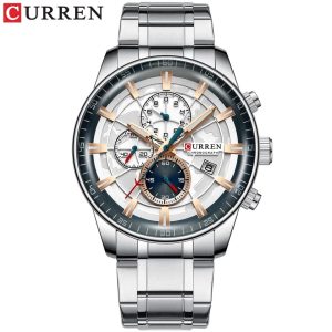 Curren Mens Chronograph Fashion Metallic Wrist Watch