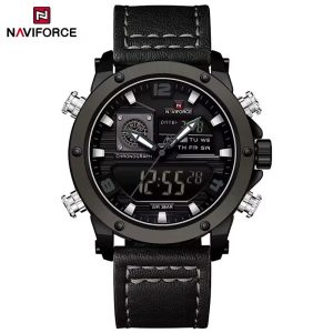 Naviforce Military Digital Analogue Fashion Leather Wrist Watch