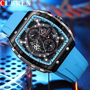A Classic Men’s Chronograph Rubber Straps Wrist Watch