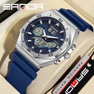 Sanda digital analogue 50m water resistant wrist watch