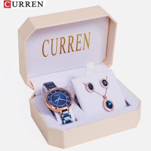 A Classic Ladies Watch Necklace Earrings Gift Set